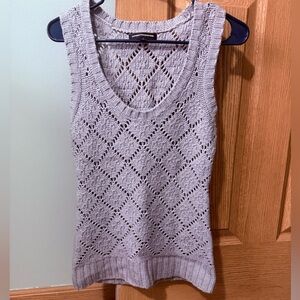 Express Light Gray Openwork Sweater Vest